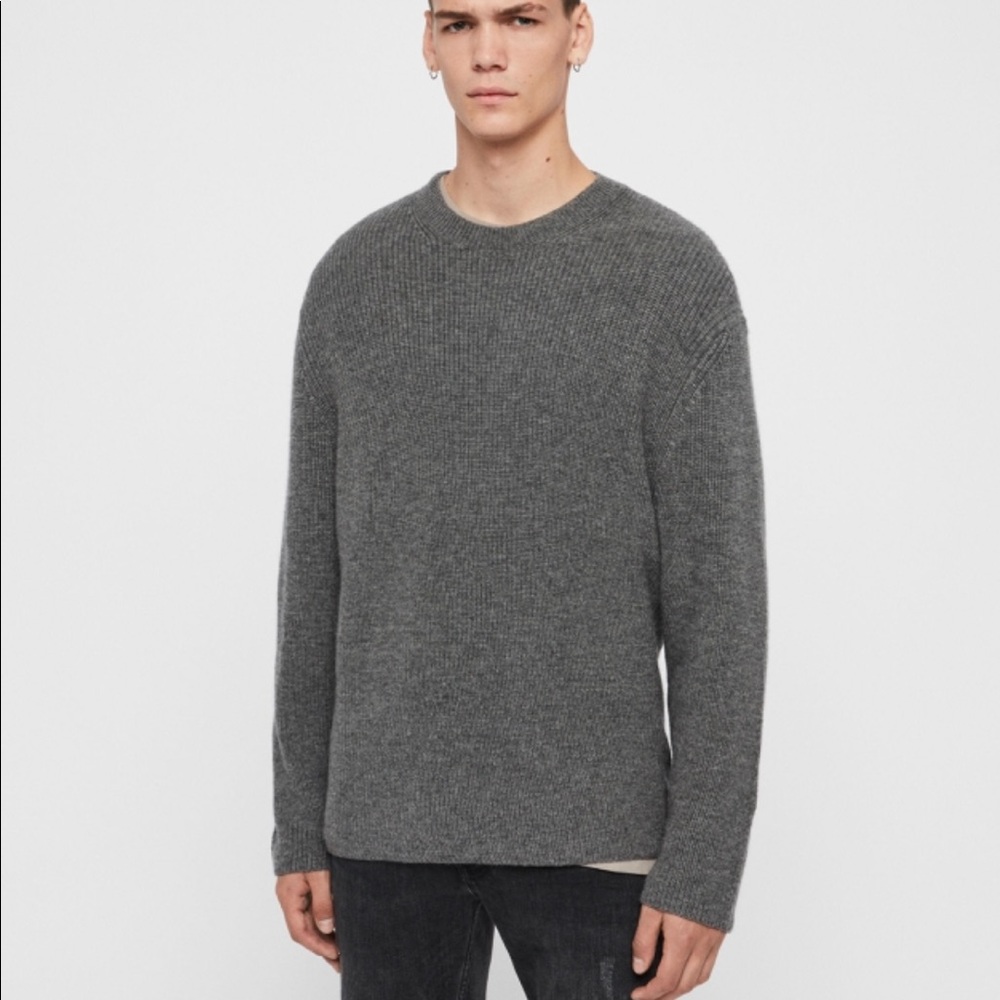 All Saints gray Jenson wool blend sweater XS S